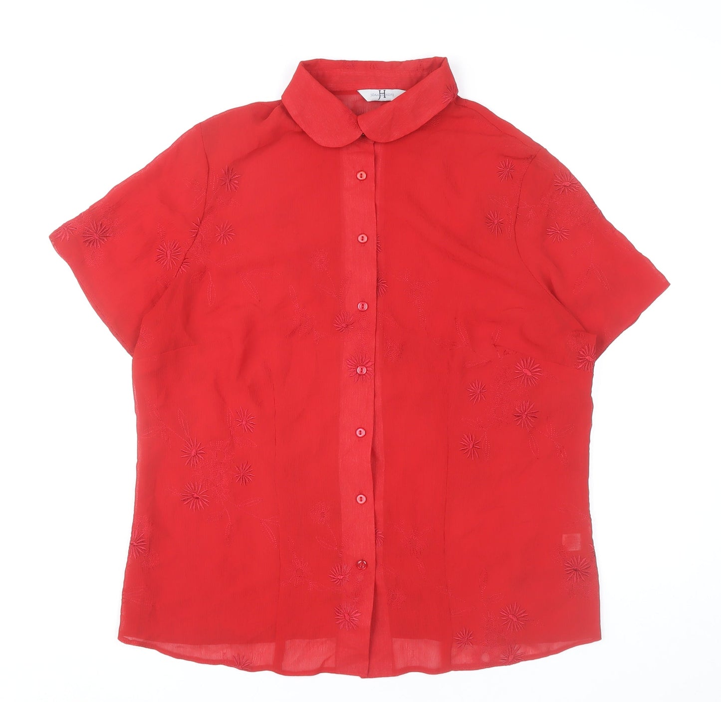 Womens UK Size 18 Joanna Hope Red Blouse Button-Up