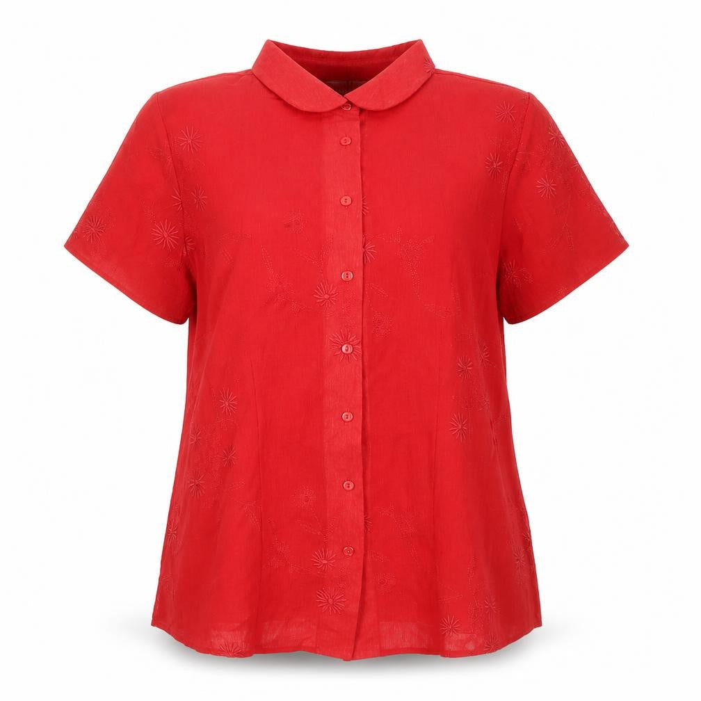 Womens UK Size 18 Joanna Hope Red Blouse Button-Up