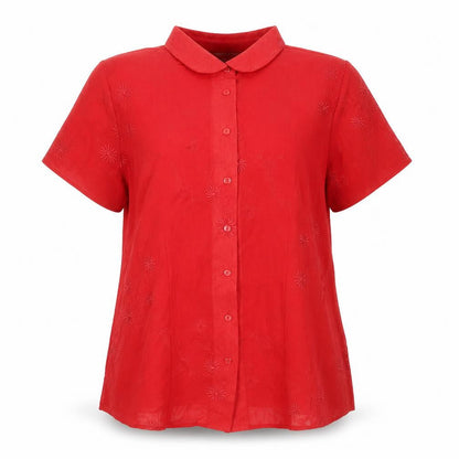 Womens UK Size 18 Joanna Hope Red Blouse Button-Up
