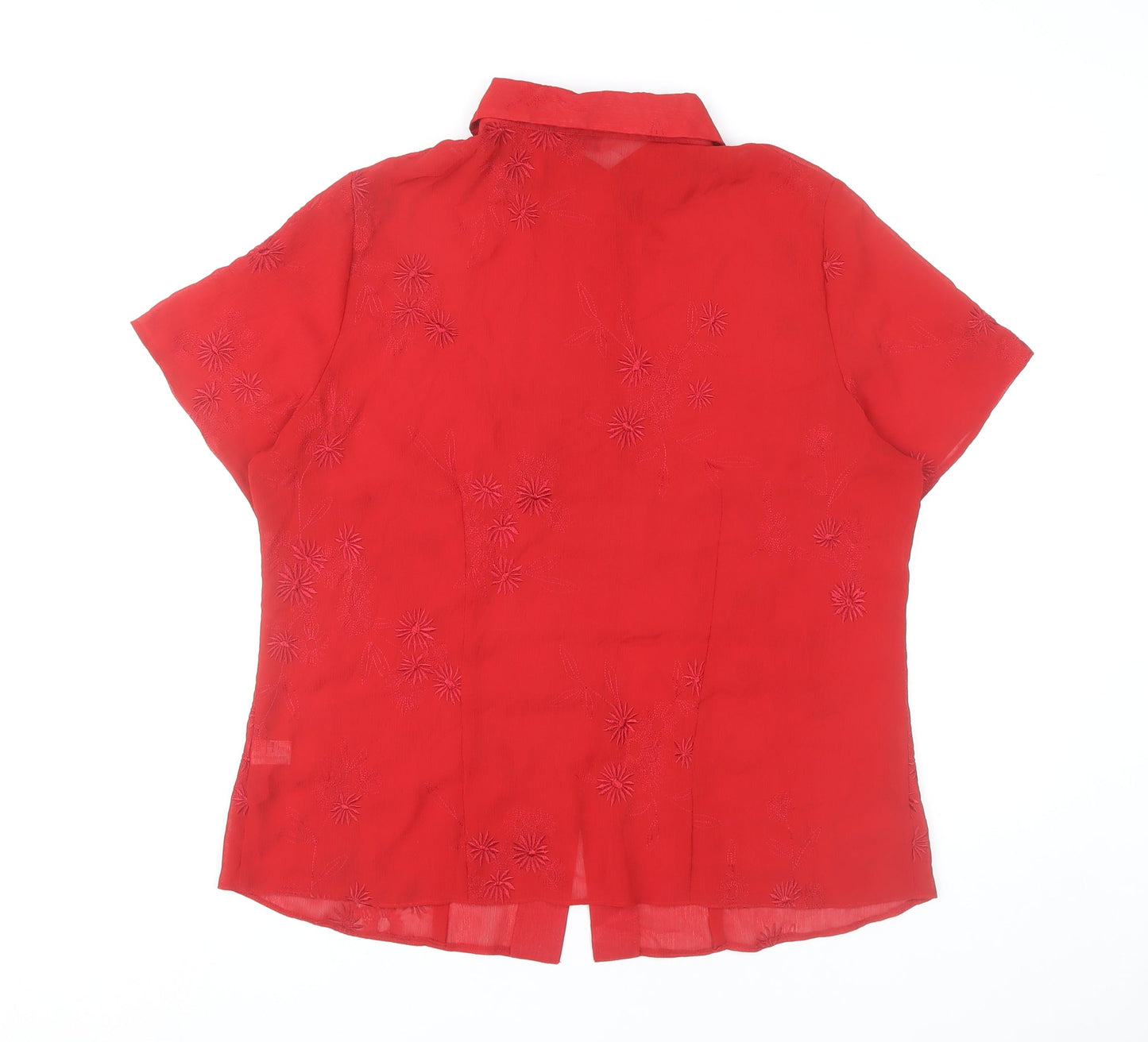 Womens UK Size 18 Joanna Hope Red Blouse Button-Up