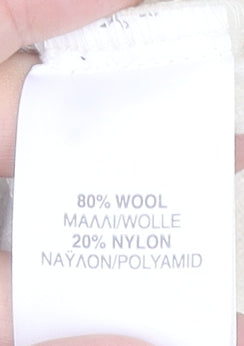 River Island Women’s Beige Wool Blend Cropped Wide-Leg Trousers Size 8