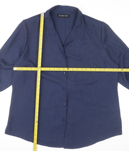 Womens UK Size 20 Jacques Vert Blue Classic Blouse