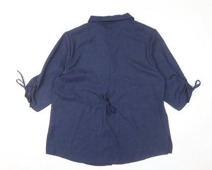 Womens UK Size 20 Jacques Vert Blue Classic Blouse