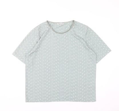 Berkertex Women’s Green Floral Short Sleeve T-Shirt Size 16