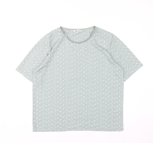 Berkertex Women’s Green Floral Short Sleeve T-Shirt Size 16