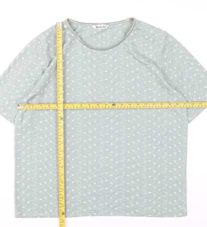 Berkertex Women’s Green Floral Short Sleeve T-Shirt Size 16