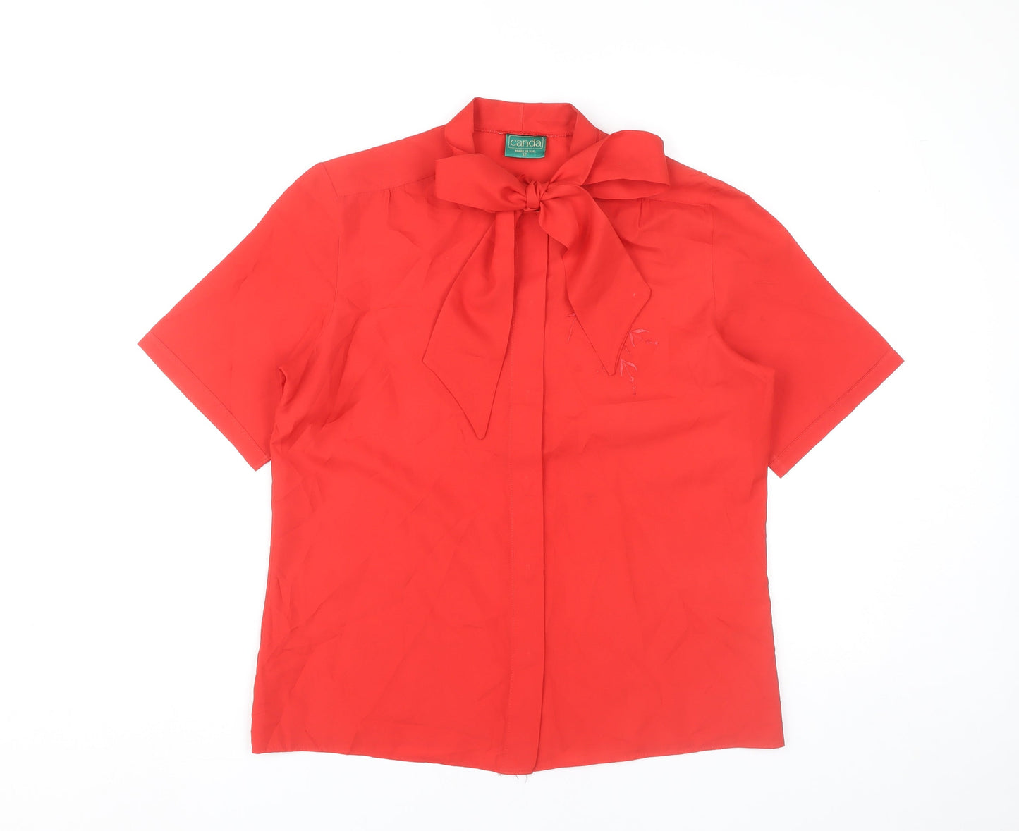 Womens UK Size 12 Canda Red Classic Blouse