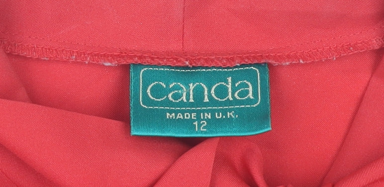 Womens UK Size 12 Canda Red Classic Blouse