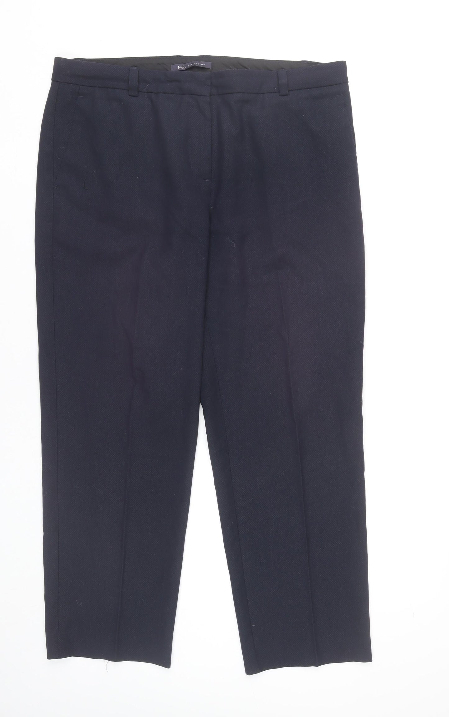 Womens UK Size 14 Marks and Spencer Regular Fit Dress Pants Blue Trousers