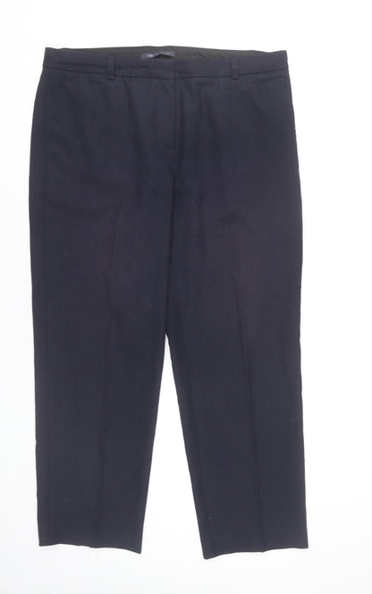 Womens UK Size 14 Marks and Spencer Regular Fit Dress Pants Blue Trousers