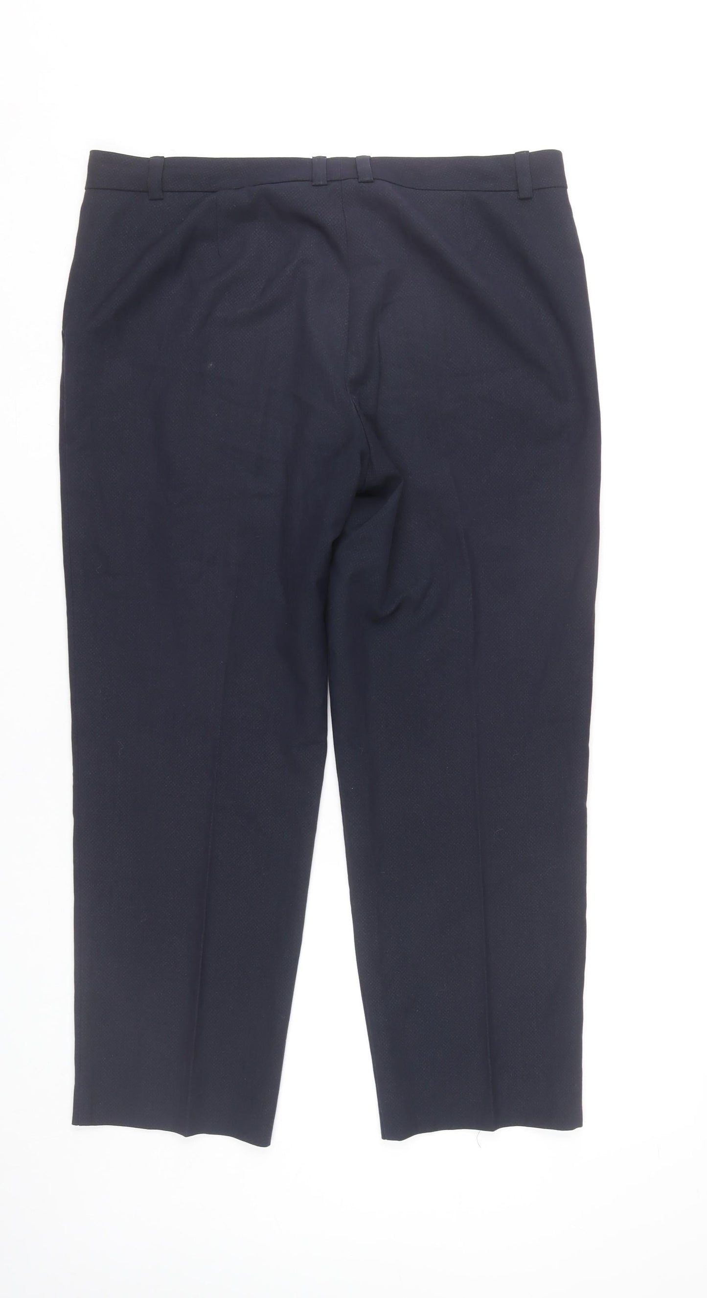 Womens UK Size 14 Marks and Spencer Regular Fit Dress Pants Blue Trousers