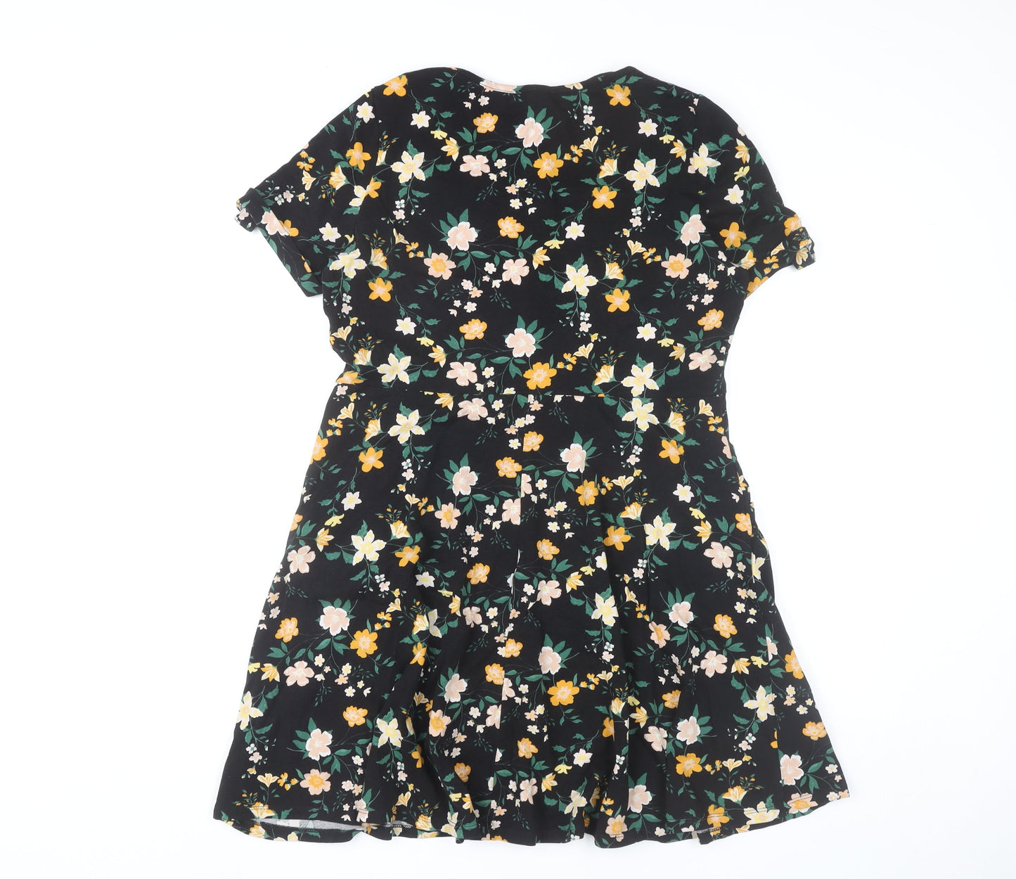 Dorothy Perkins Women’s Black Floral A-Line Dress Size 16