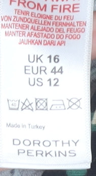 Dorothy Perkins Women’s Black Floral A-Line Dress Size 16