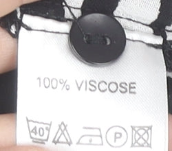 Classics Women Black White Animal Print Button-Up Shirt Size 16