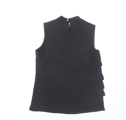Edina Ronay Women's Black Ruffle Sleeveless Blouse UK 10