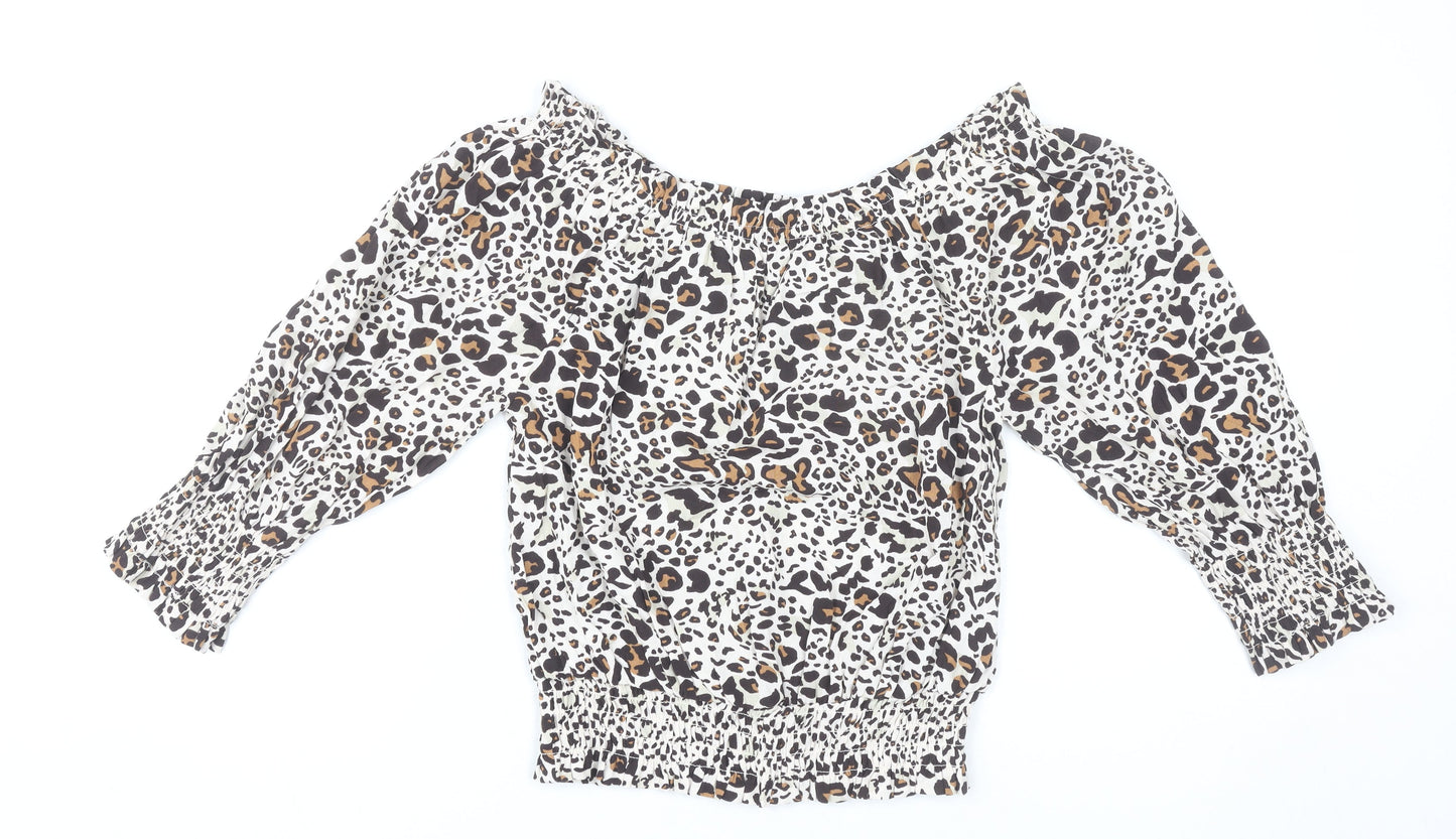 Womens UK Size 6 Oliver Bonas Multicoloured Cropped Blouse