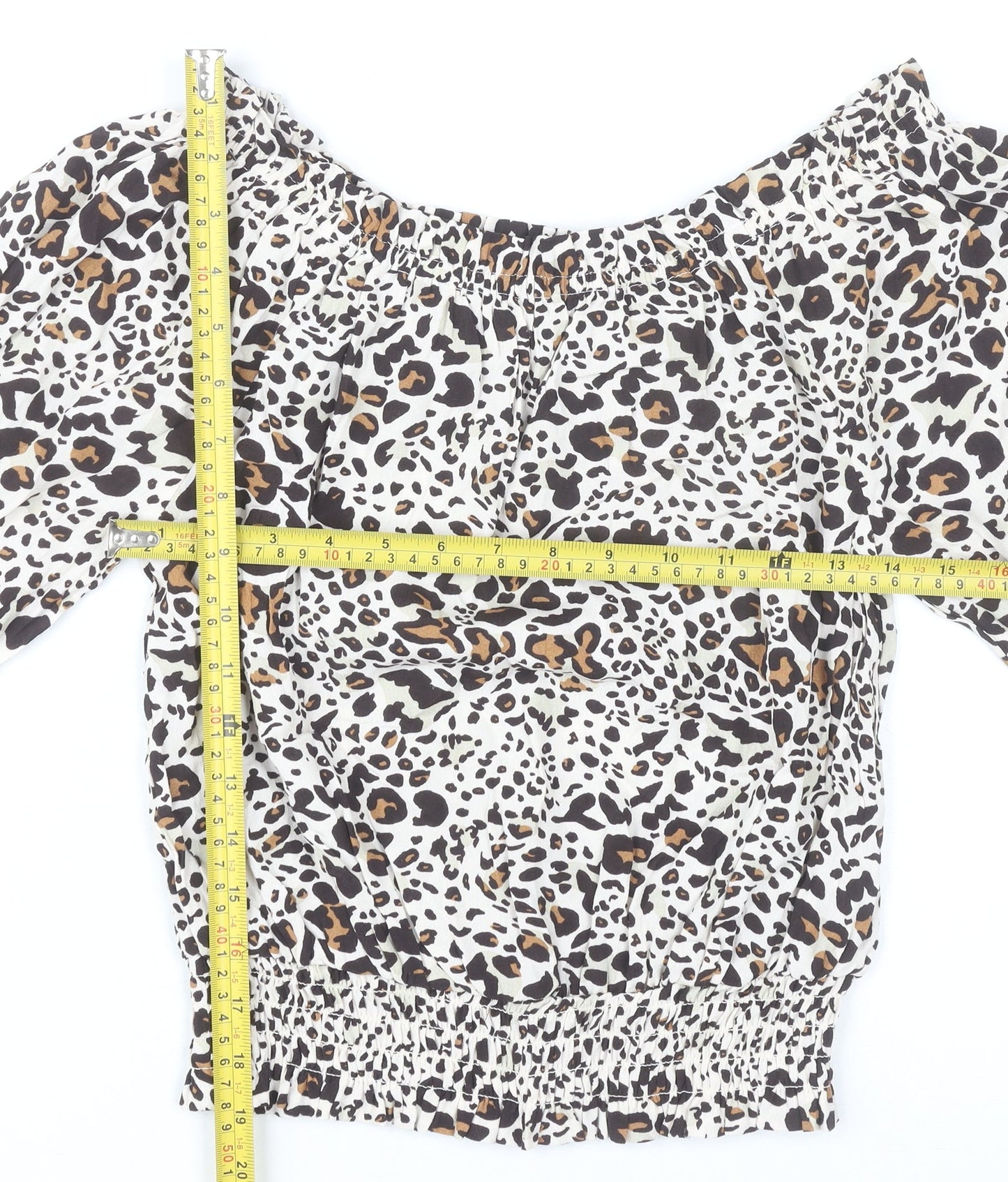 Womens UK Size 6 Oliver Bonas Multicoloured Cropped Blouse