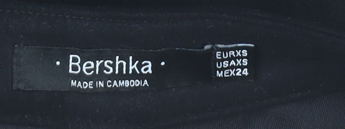 Bershka Women’s Black XS Short Pencil Skirt with Zip