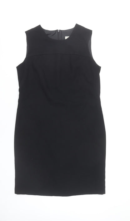 Anne Brooks Petite Womens Black Sheath Dress Size 12 Knee Length