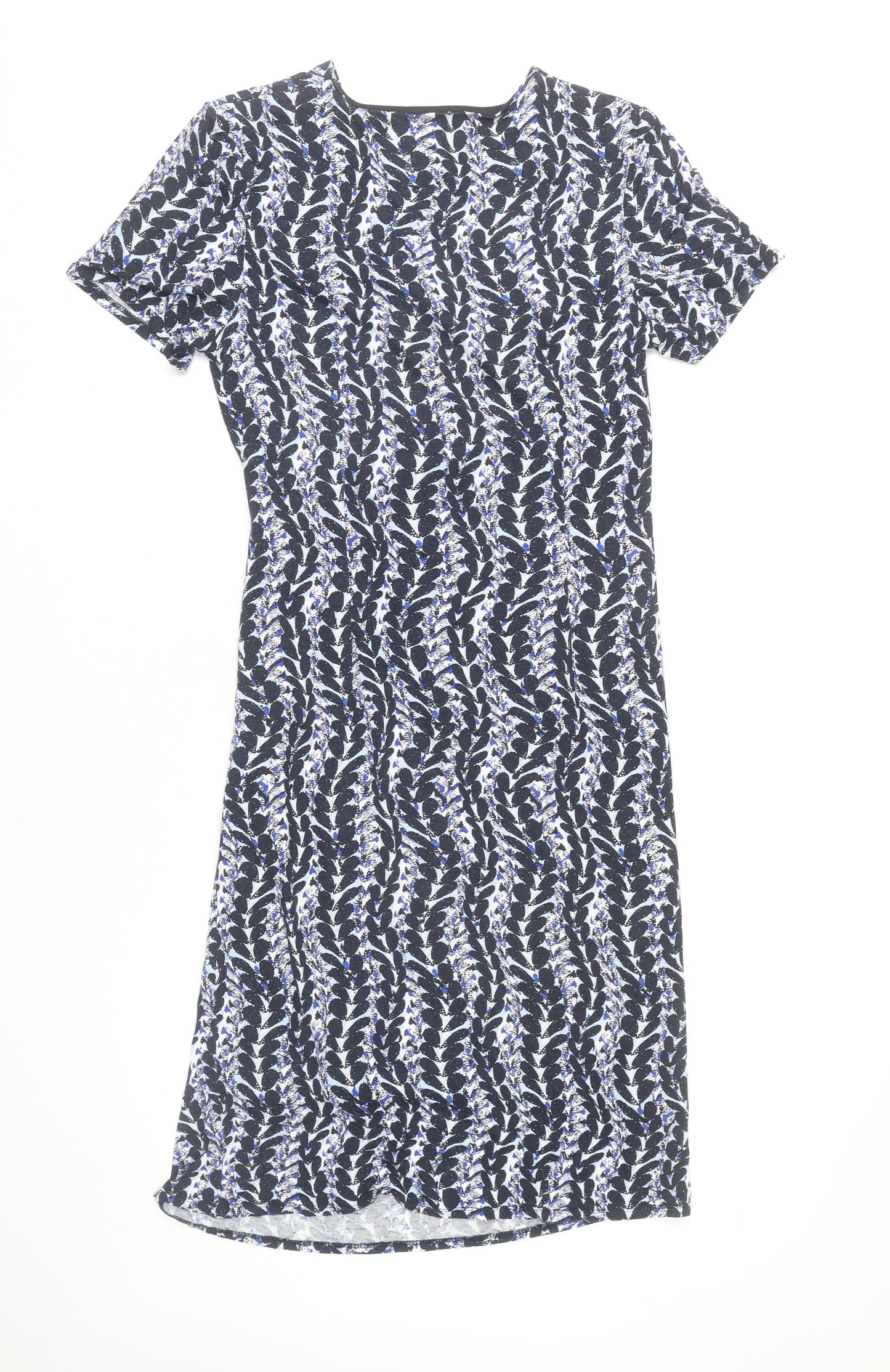 CC Petite Women's Blue Floral Wrap Dress Size M Short Sleeve V-Neck