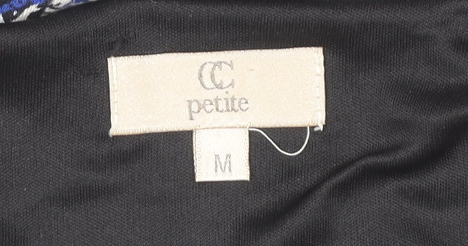 CC Petite Women's Blue Floral Wrap Dress Size M Short Sleeve V-Neck