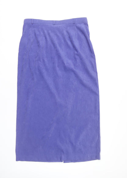 Etam Women’s Purple Size 16 Pencil Midi Skirt Polyester