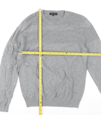 Red Herring Men's Grey Cotton Crew Neck Pullover Jumper M
