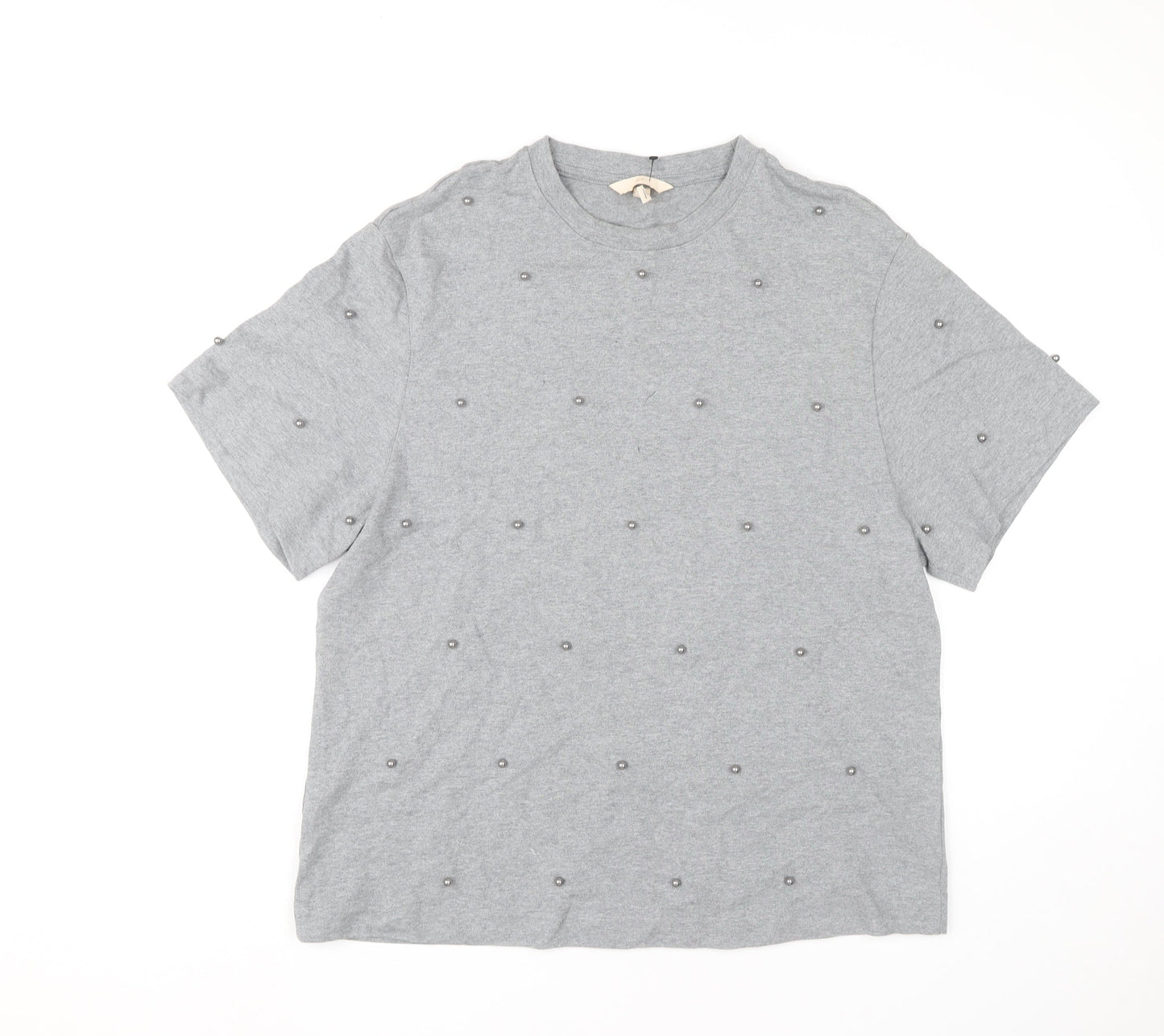 Womens UK Size 12 H&M Grey Basic T-Shirt