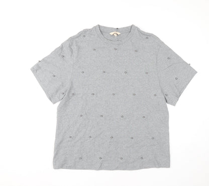 Womens UK Size 12 H&M Grey Basic T-Shirt