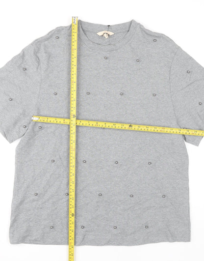Womens UK Size 12 H&M Grey Basic T-Shirt