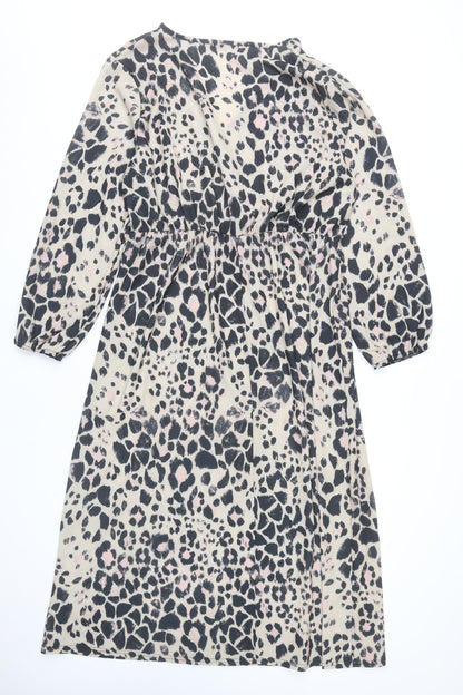 Boohoo Women’s Multicoloured Animal Print Wrap Dress Size 18