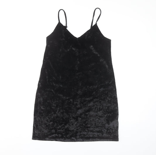 Hollister Womens Black S Velvet Slip Dress Party Cocktail