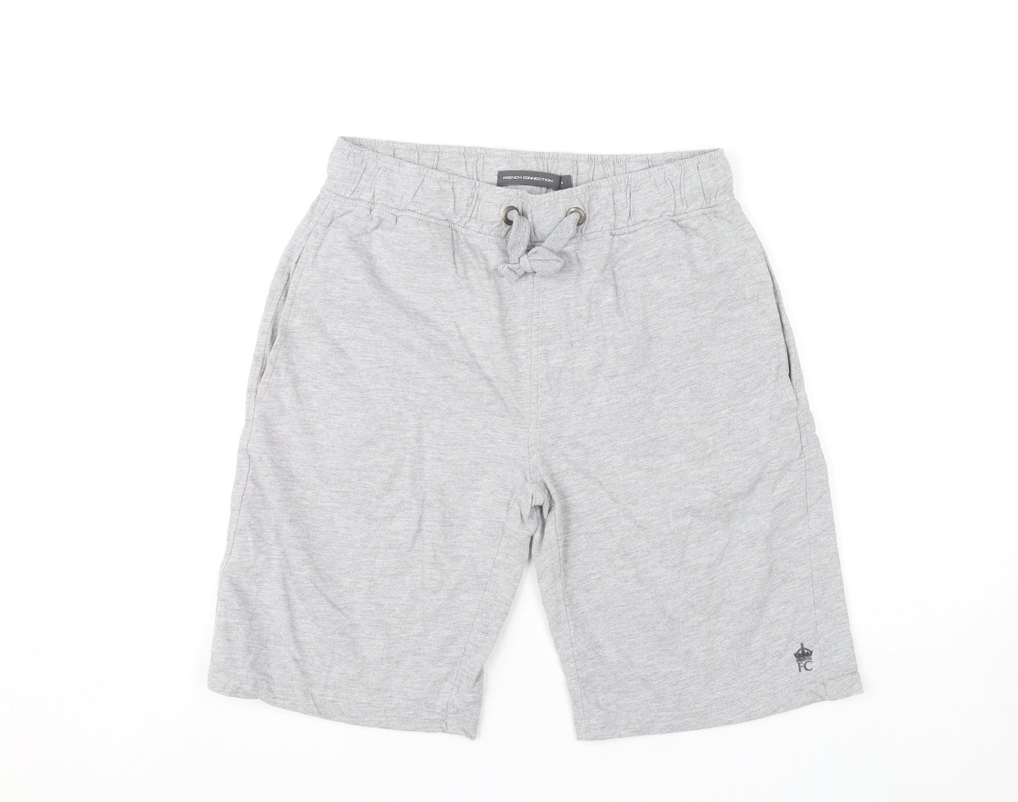 French Connection Men's Grey Sweat Shorts M Elastic Waist Pockets