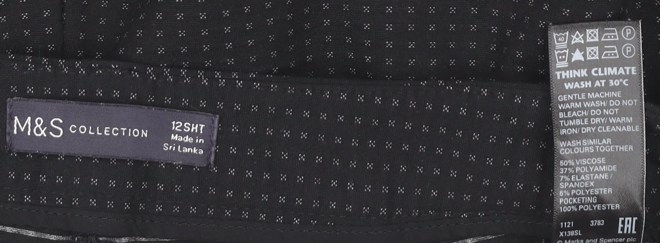 Womens UK Size 12 Marks and Spencer Slim Fit Business Casual Workwear Black Trou