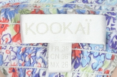 Kookai Women’s Multicoloured Floral Cotton Strapless Summer Dress Size 8