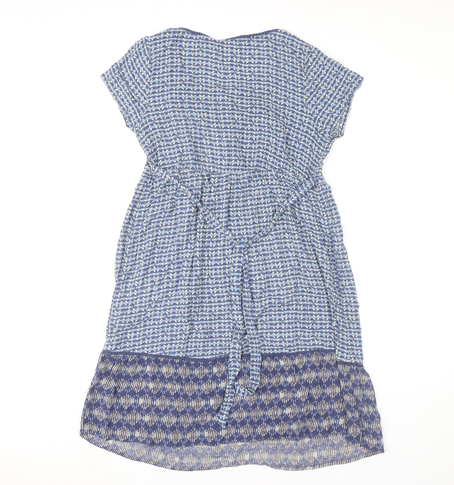 Mantaray Women’s Blue Geometric Knee Length Shift Dress Size 12