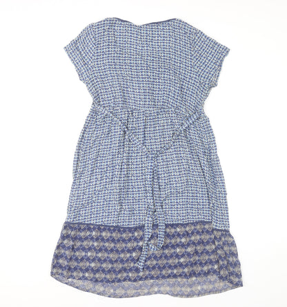 Mantaray Women’s Blue Geometric Knee Length Shift Dress Size 12