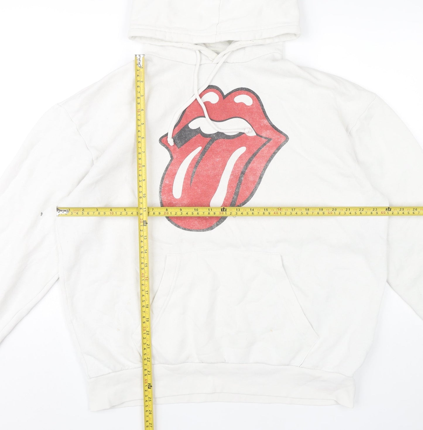 Womens UK Size XL Pull&Bear White Pullover Hoodie