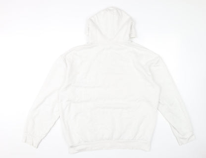Womens UK Size XL Pull&Bear White Pullover Hoodie