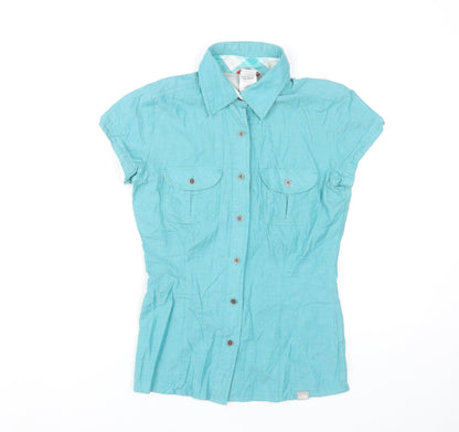 Womens UK Size XS The North Face Blue Basic Button-Up