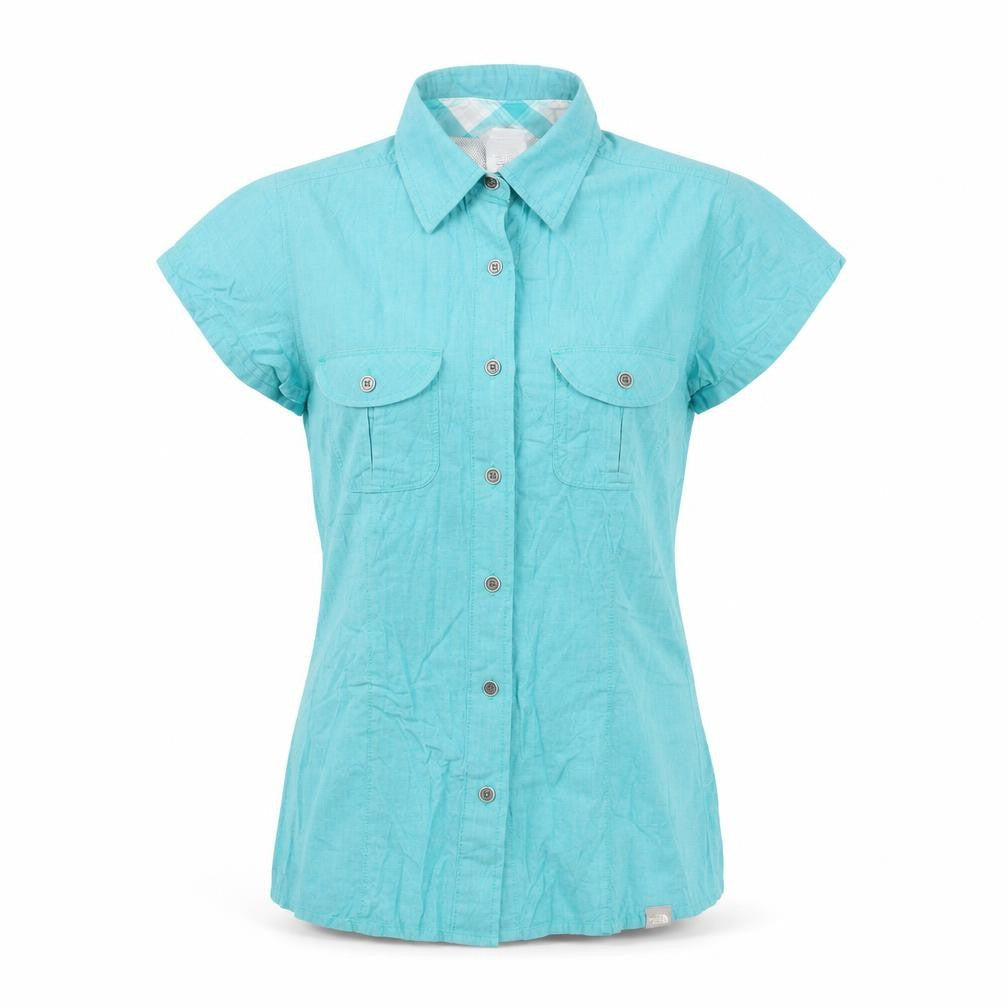 Womens UK Size XS The North Face Blue Basic Button-Up