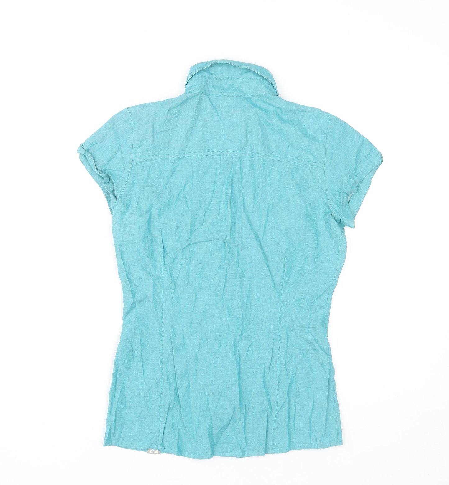 Womens UK Size XS The North Face Blue Basic Button-Up