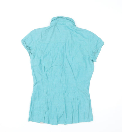 Womens UK Size XS The North Face Blue Basic Button-Up