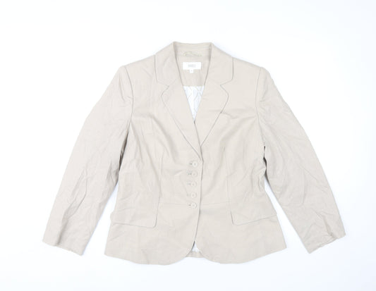Marks and Spencer Women's Beige Linen Blend Blazer UK 14