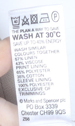 Marks and Spencer Women's Beige Linen Blend Blazer UK 14