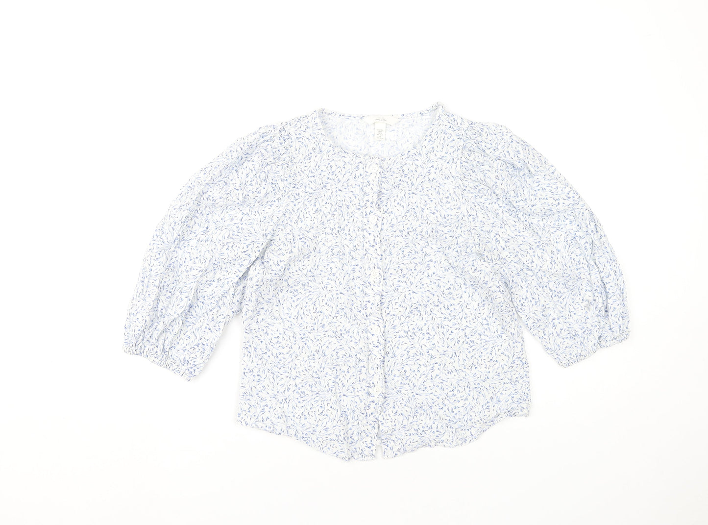 Womens UK Size XS H&M White Basic Blouse