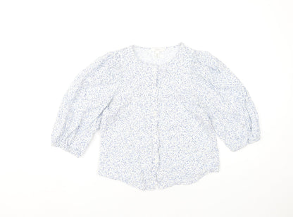 Womens UK Size XS H&M White Basic Blouse