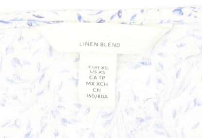 Womens UK Size XS H&M White Basic Blouse