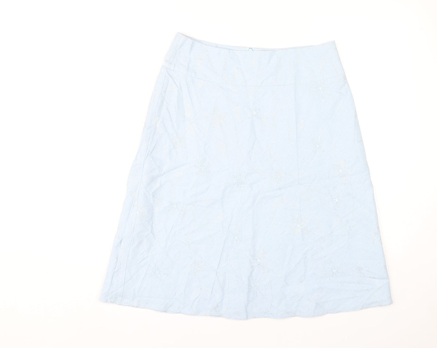 New Look Womens Blue Size 12 A-Line Knee Length Skirt