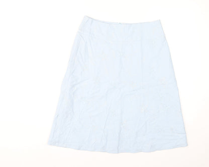 New Look Womens Blue Size 12 A-Line Knee Length Skirt